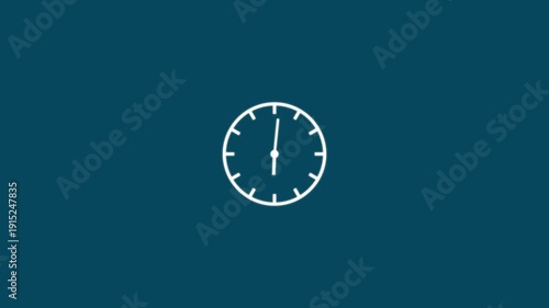 Wallpaper Mural clock icon animation on black background. analog clock timer circle animated. 12 Hours Clock. Clock icon vector animation with clock face. 4k video animation Torontodigital.ca