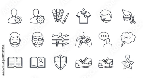 Set of Line Icons for Web Design, Business, and Lifestyle