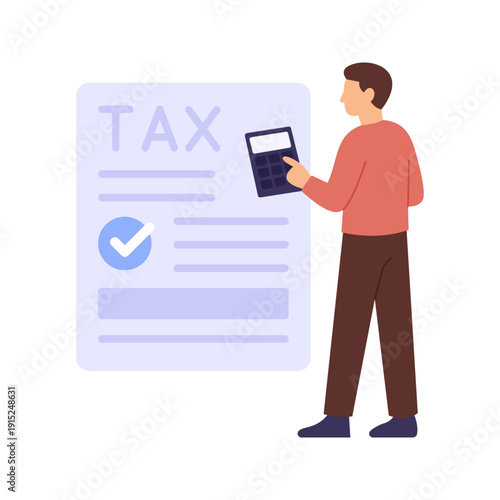 Ensuring Accurate Tax, managing payroll taxation correctly, Flat vector character illustration