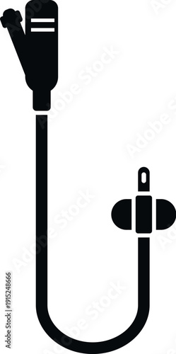 Foley catheter icon representing medical equipment for urinary drainage and patient care