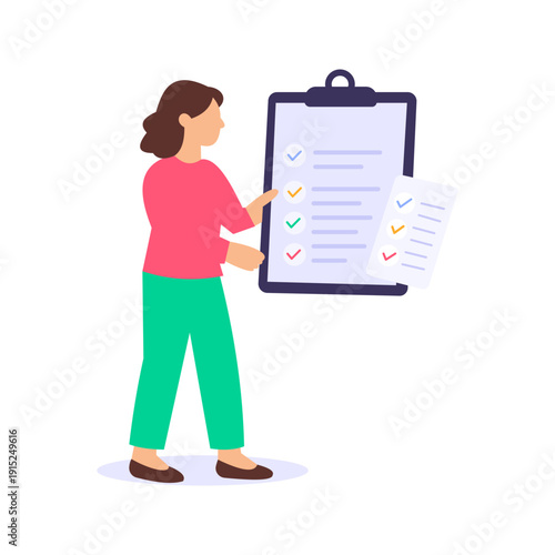 Eligibility For Benefits, determining employee qualification criteria, Flat vector character illustration