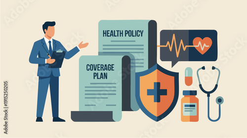 Healthcare professional explaining medical coverage.