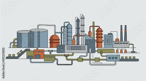 Industrial Factory Plant Machinery Equipment.