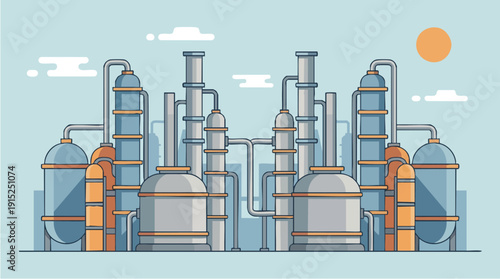 Industrial factory plant machinery equipment.