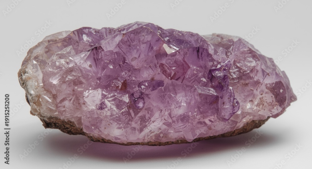 Obraz premium Detailed macro view of unpolished amethyst showcasing complex texture and pinkish purple color blend