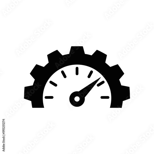 Black speedometer gauge icon