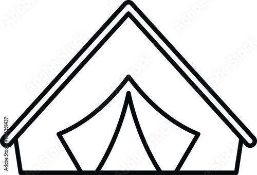 Tent icon illustrating outdoor camping, travel, and adventure activities