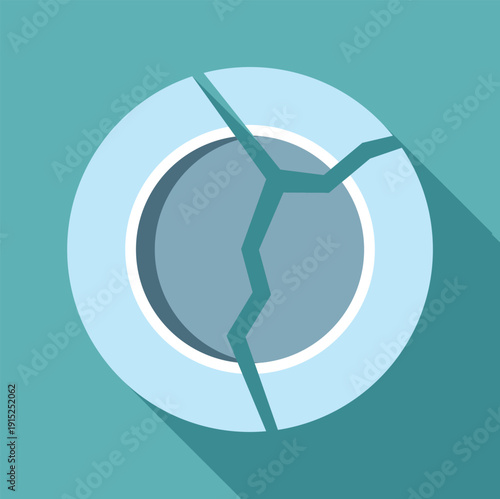 Broken plate showing cracks with damage and misfortune concepts