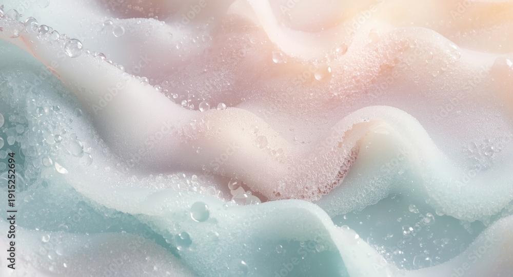 Obraz premium Soft marble pattern with foam texture and pastel bubbles creating a smooth background