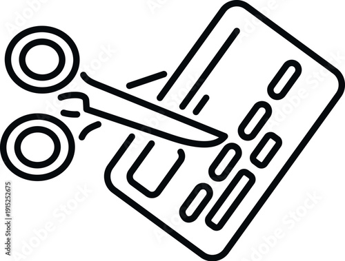 Scissors cutting a credit card, symbolizing debt reduction and financial control