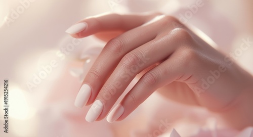Wallpaper Mural Polished female hand showcasing sleek white nails in a beauty styling concept Torontodigital.ca