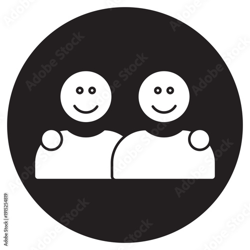 Friends Icon, True Friendship Bond, Together in Every Moment, Lifelong Companions, vector