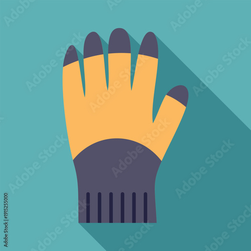 Work glove providing hand safety protection flat illustration