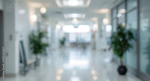 Healthcare center in delicate blur with modern abstract background elements