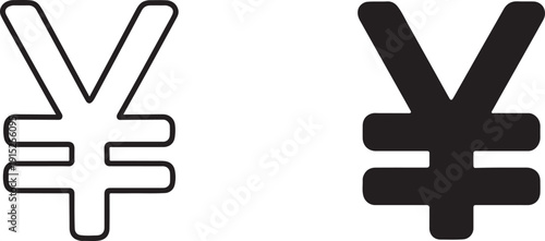 Japanese yen symbol icon in clean vector style for finance and currency design use.