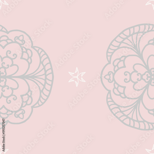 Seamless Mandala Floral Pattern Large Scale Soft Tone