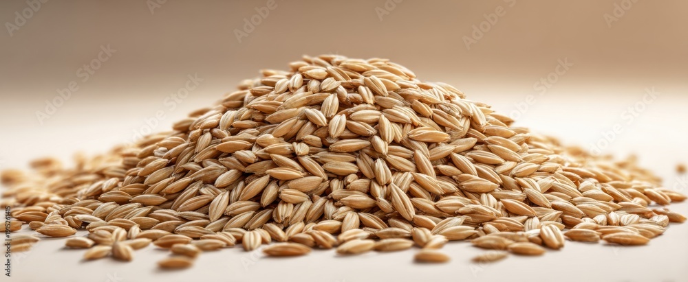 Obraz premium The Oat Grain Pile on White Surface with Soft Natural Light and Texture
