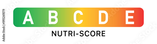 Nutri-score, sustainability vector label, Nutri-score nutrition label.