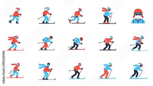 Skiers enjoying winter sports on the slopes.