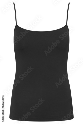 Foto Black Tank with Thin Straps on White Background tank thin straps
