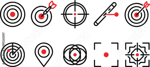 Minimalist target and location icons set