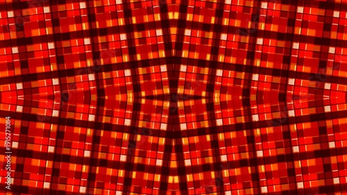 Abstract Digital Red Grid Network with Glowing Square Pattern Data Visualization 4K