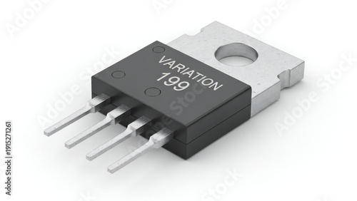 Integrated circuit chip with heat sink and four pins for electronic circuits