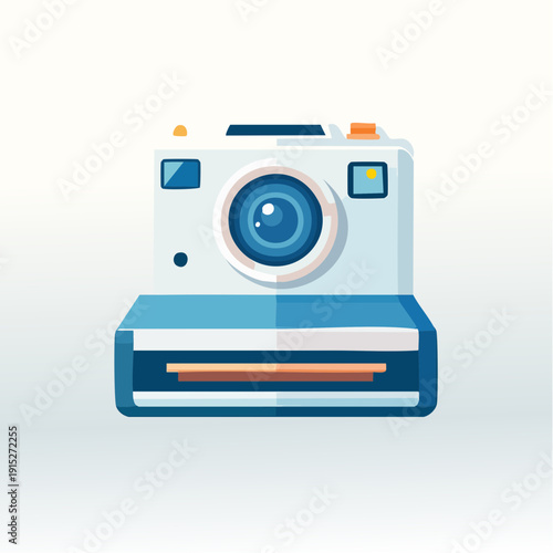 Pastel Blue Instant Film Camera Icon