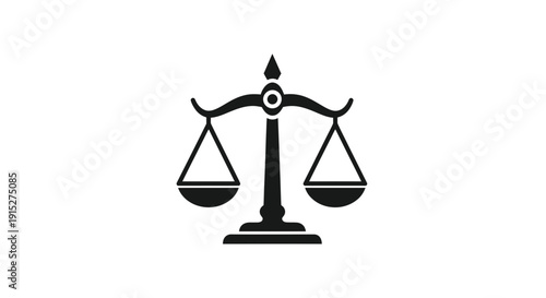 Black and White Scale Icon Illustration.