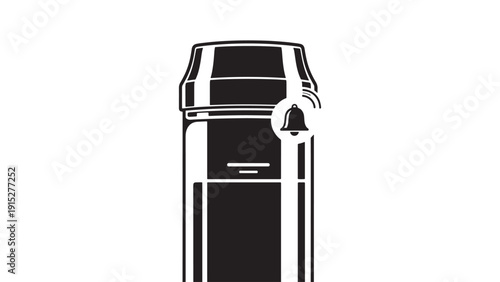 Locked Medical Refrigerator Unit For Vaccine Cold-Chain Storage Highlighting Temperature-Controlled Logistics, Compliance And Facility Asset Security Vector Illustration