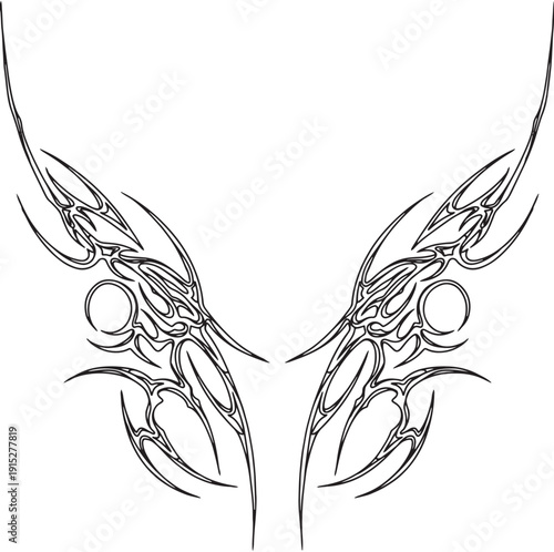 Tribal Cybersigilism tattoo design