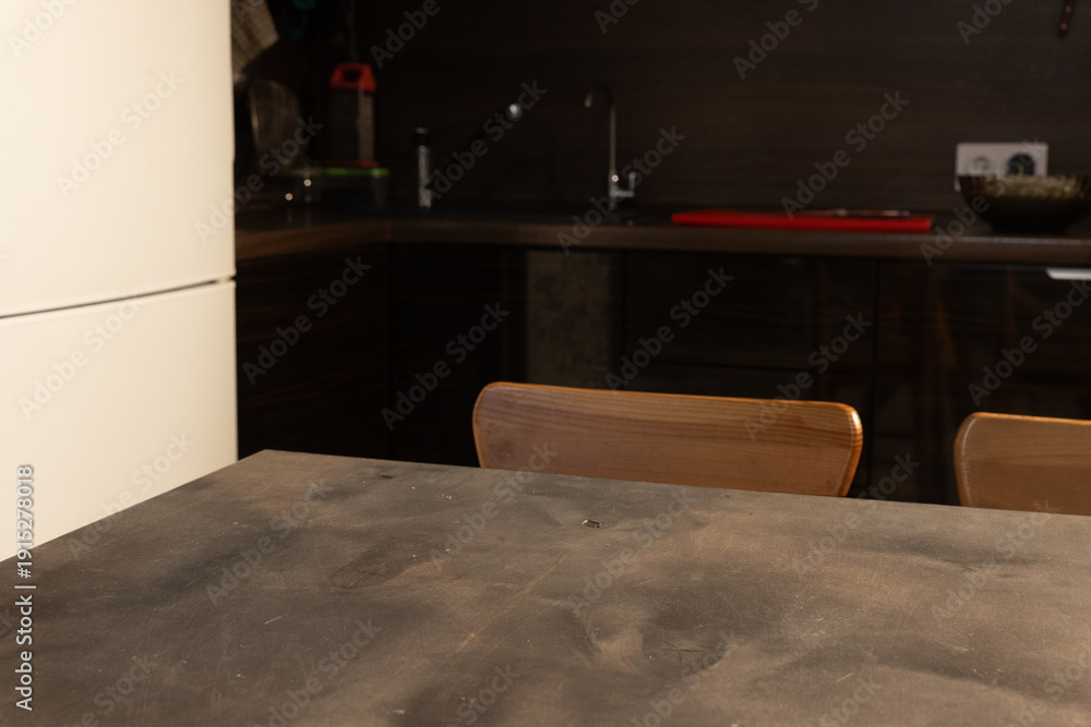 Naklejka premium Scandinavian dining table copy space 