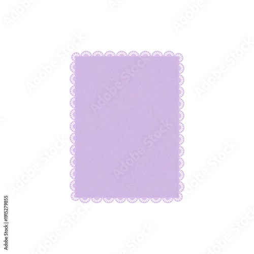 purple scalloped rectangle frame