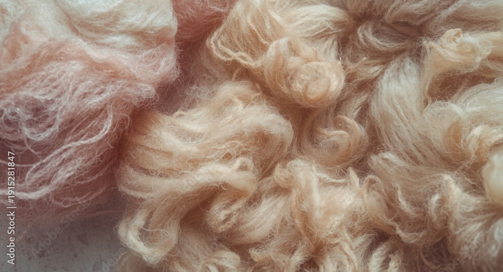 Fototapeta premium Top perspective of fibrous sheep wool with detailed texture ideal for craft backgrounds