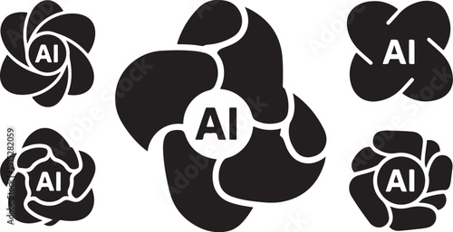 Artificial Intelligence Logo Designs with Camera Lens Inspiration