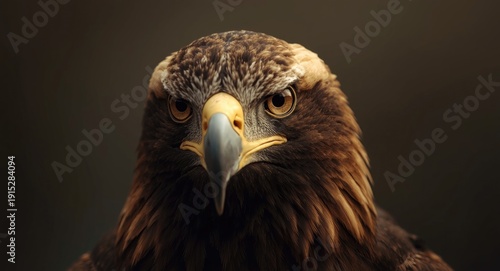 Close portrait image of a wedge tail eagle with soft natural light