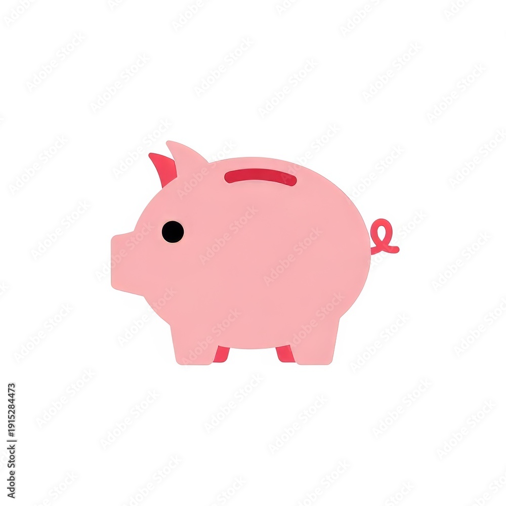 Obraz premium Cute Pink Piggy Bank Cartoon for Savings and Finance.