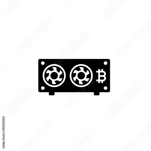 Bitcoin Cryptocurrency Mining Hardware Vector Illustration