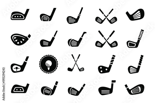 golf club flat icon. golf stick silhouette vector illustration isolated