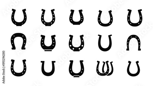 Horse shoe icon silhouette vector illustration isolated