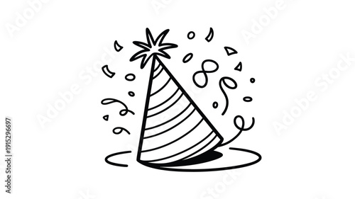 A lone hiker walks towards distant mountains in a continuous line drawing