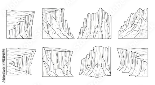 Schilderij op canvas Eight different 3d plots showcasing various mathematical functions and data visu