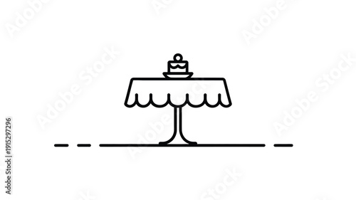 A single line drawing depicts a glass of liquid with a straw