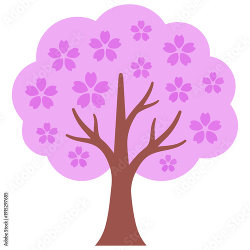 ふんわりとしたピンクの花びらが満開に咲き誇る桜の木は、春の訪れと共に新しい未来への希望を感じさせます。入学や卒業、新しい門出を祝うシーンに、温かい幸福感と優しさを添える素材として最適です。