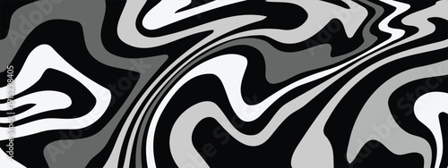 Black and white shapes flow like silver smoke to very clean and classic modern look.