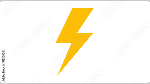Yellow Lightning Bolt Icon Symbol.