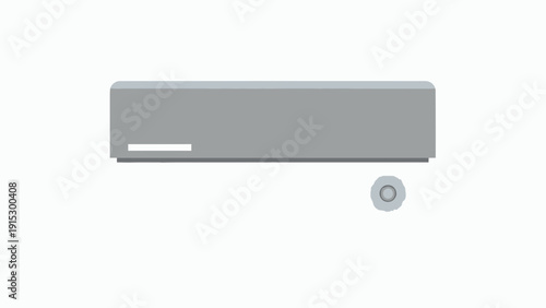 Grey Rectangular Object with Small Wheel.