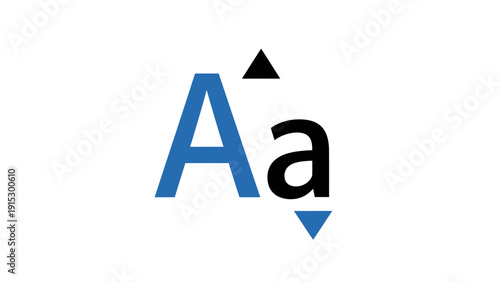 Blue and Black Letter A Typography.