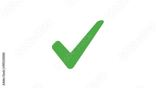 Green Checkmark Symbol Isolated on White.