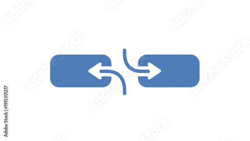 Blue Arrows Exchanging Data Flow Diagram.